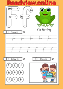 Educational worksheet for letter F